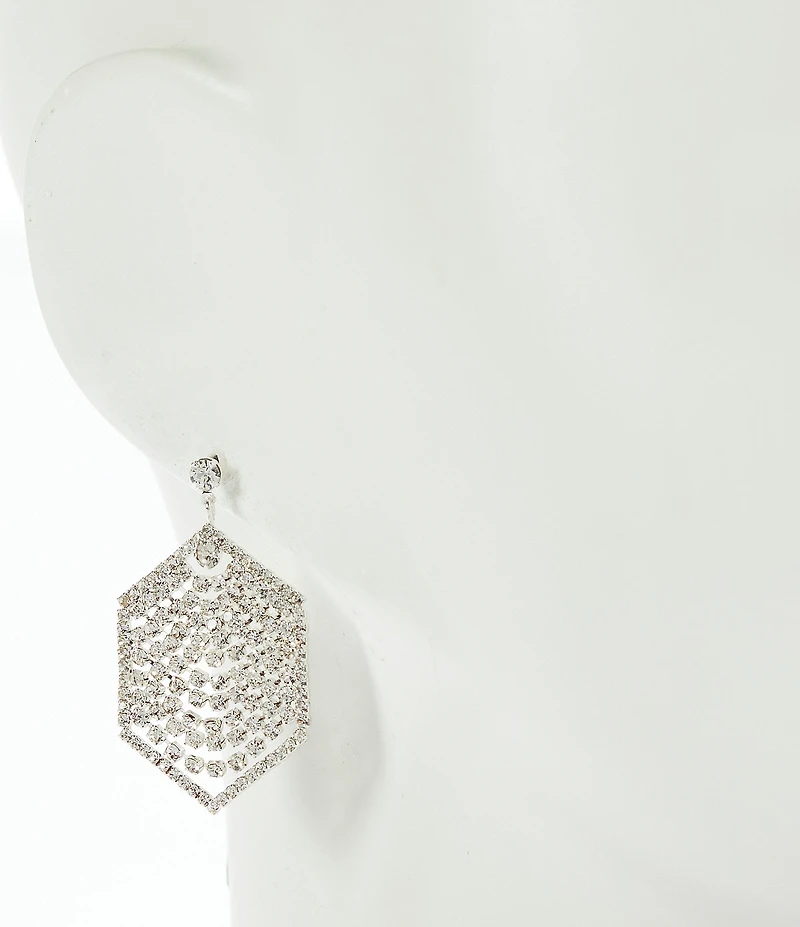 Cezanne Amelia Polygon Draped Rows Chandelier Earrings