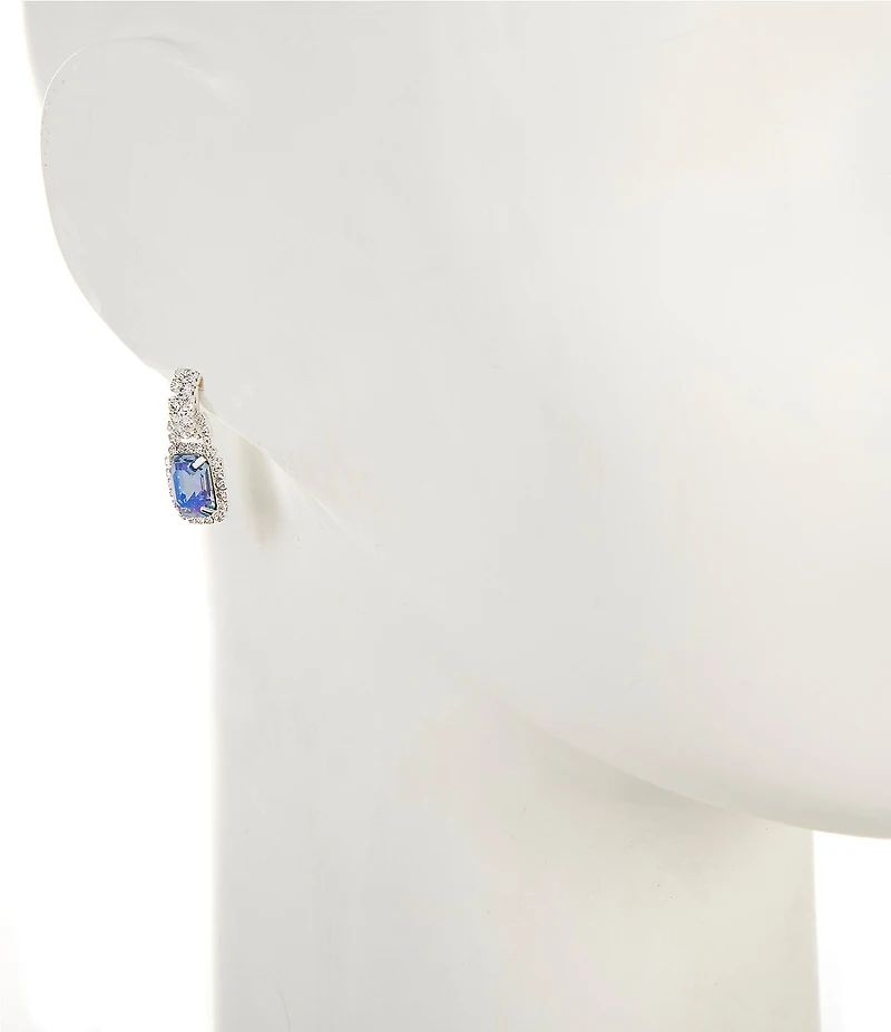 Cezanne Aruba Blue Square Drop Hoop Earrings