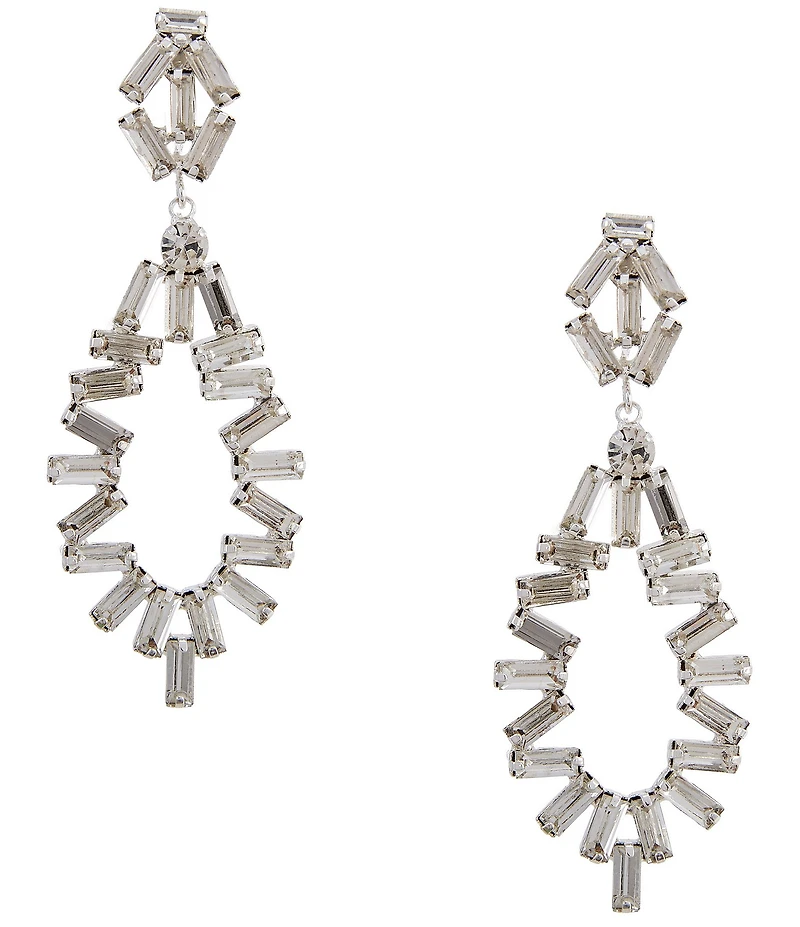 Cezanne Baguette Loop Statement Drop Earrings