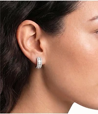 Cezanne Baguette Pave Hoop Earrings