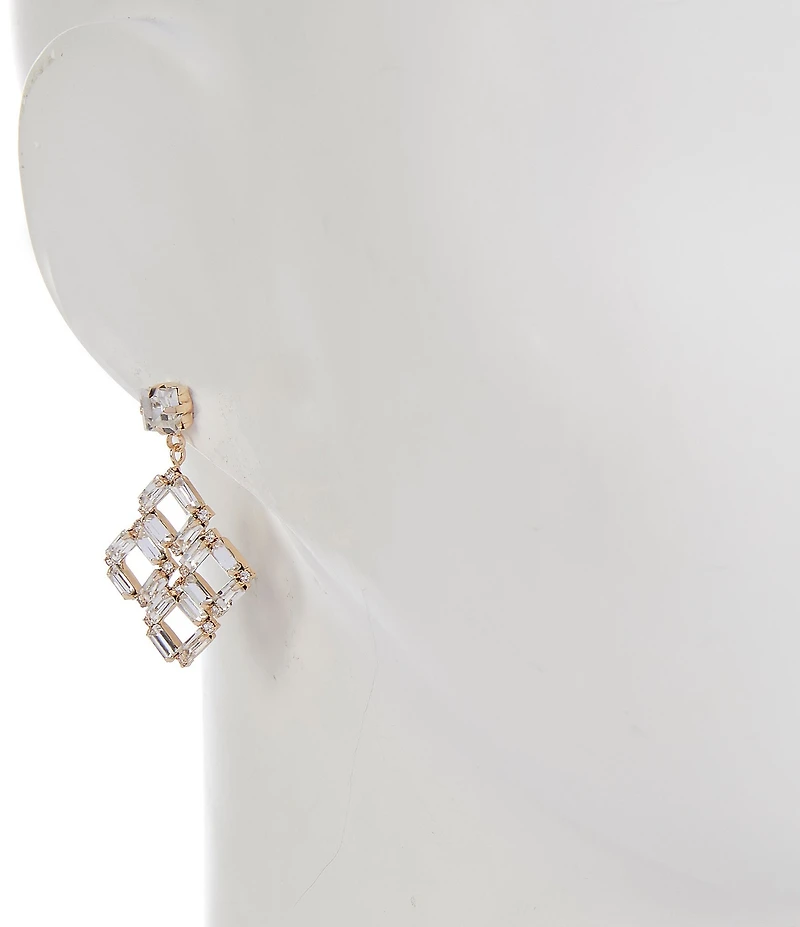 Cezanne Baguette Quatrefoil Drop Earrings
