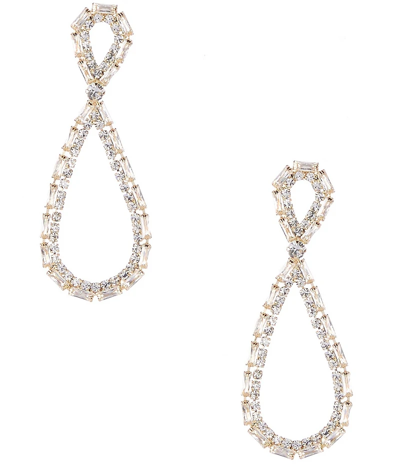 Cezanne Baguette Stone Infinity Drop Earrings