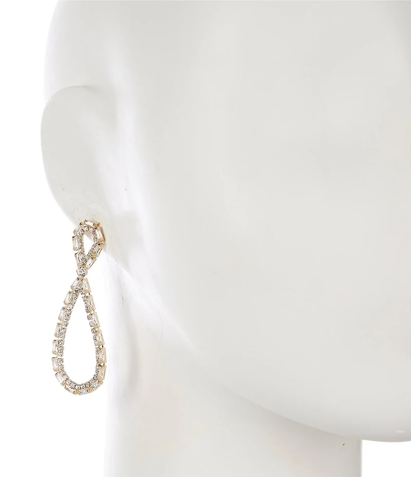 Cezanne Baguette Stone Infinity Drop Earrings
