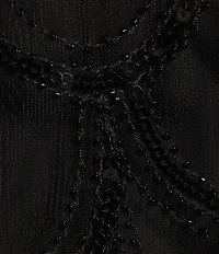 Cezanne Sequin Scallop Evening Capelet