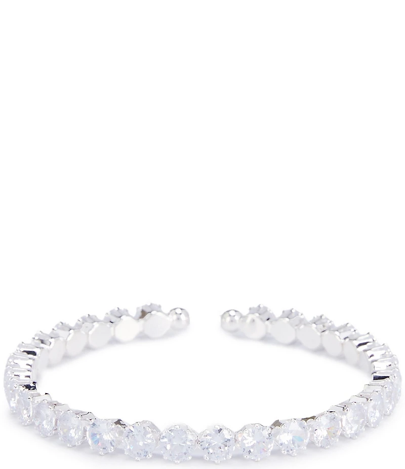 Cezanne Bezel Rhinestone Cuff Bracelet