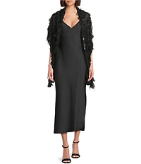 Cezanne Black Feathered Scarf Wrap