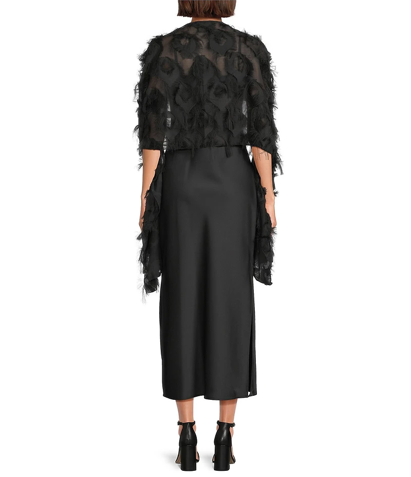 Cezanne Black Feathered Scarf Wrap