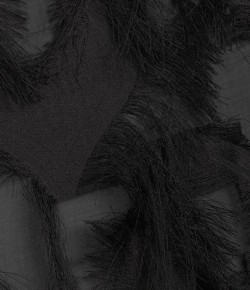 Cezanne Black Feathered Scarf Wrap