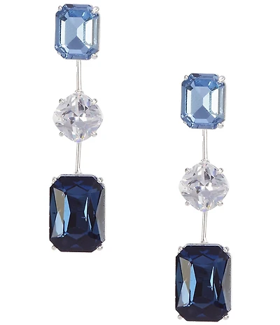 Cezanne Blue Multi Shape Stone Short Linear Earrings