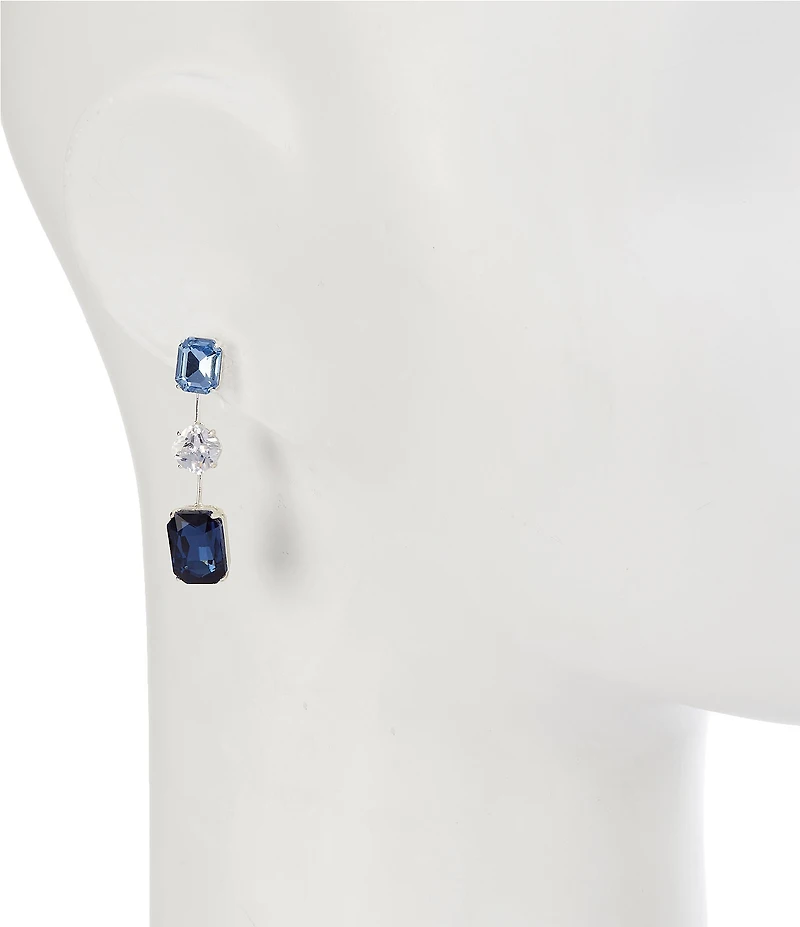 Cezanne Blue Multi Shape Stone Short Linear Earrings