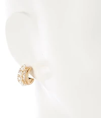 Cezanne C by Cezanne CZ and Pearl Hoop Earrings