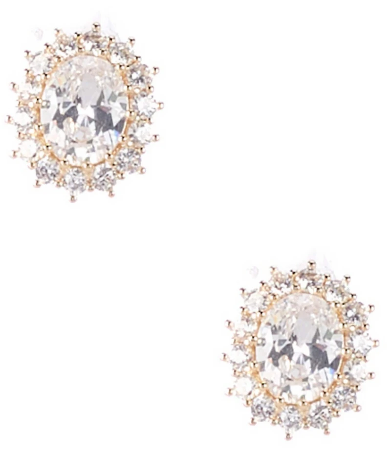 Cezanne C by Cezanne Oval CZ Solitaire Stud Earrings