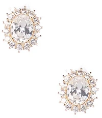 Cezanne C by Cezanne Oval CZ Solitaire Stud Earrings