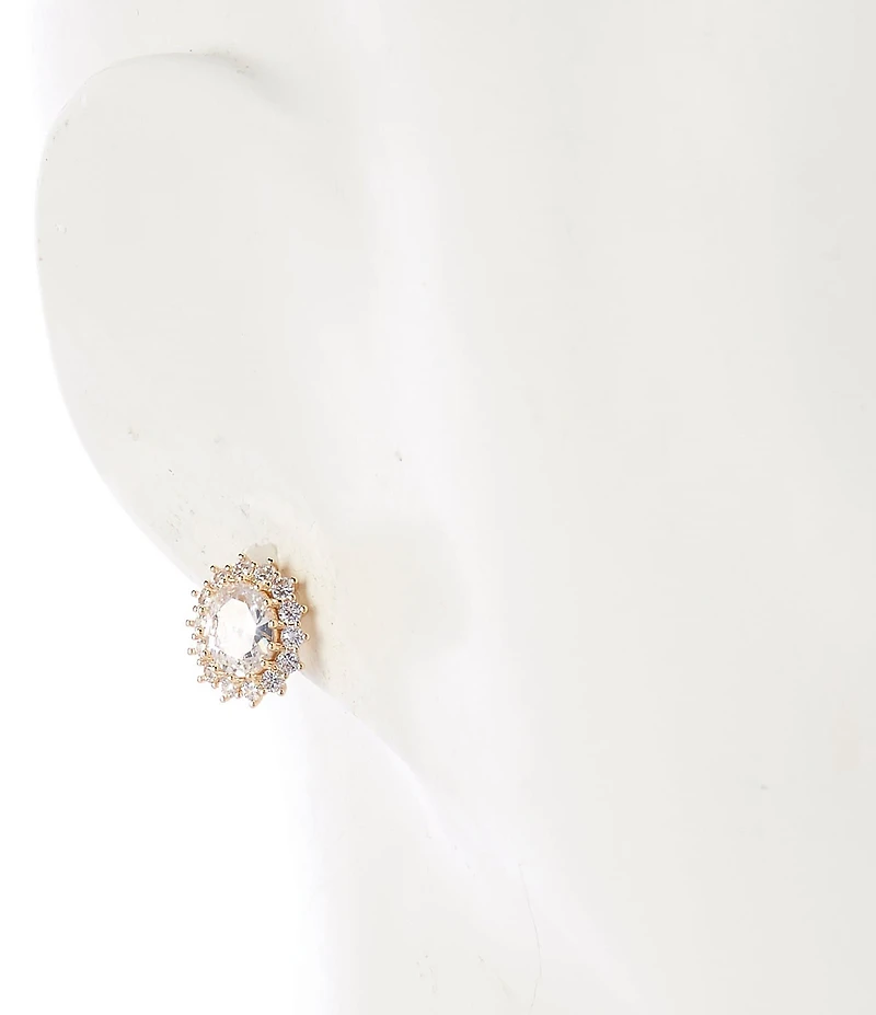 Cezanne C by Cezanne Oval CZ Solitaire Stud Earrings