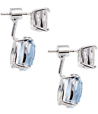 Cezanne Crystal CZ & Light Denim Stone Drop Front Back Earrings