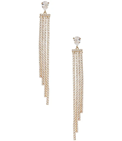 Cezanne Crystal CZ Graduating Rhinestone Chain Drop Earrings