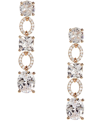 Cezanne Crystal CZ Multi Shape Linear Drop Earrings