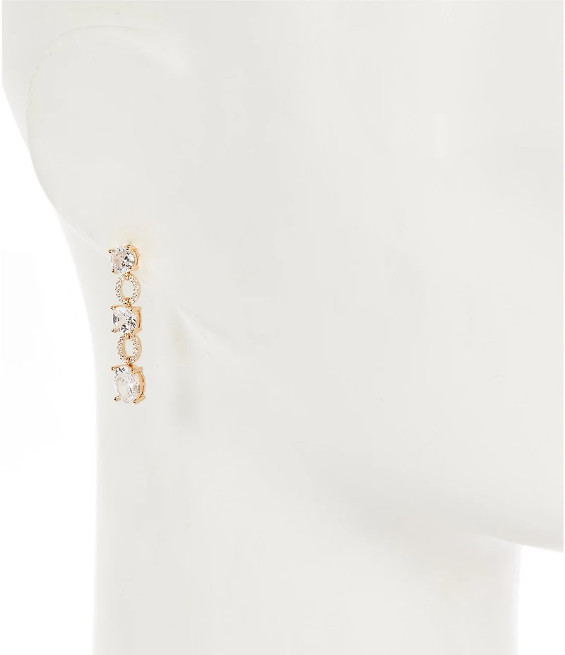 Cezanne Crystal CZ Multi Shape Linear Drop Earrings