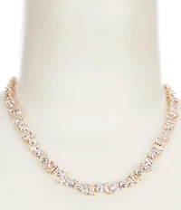 Cezanne Crystal CZ Multi Shape Stone Frontal Collar Necklace