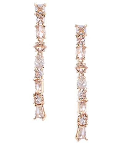 Cezanne Crystal CZ Multi Shape Stone Linear Earrings