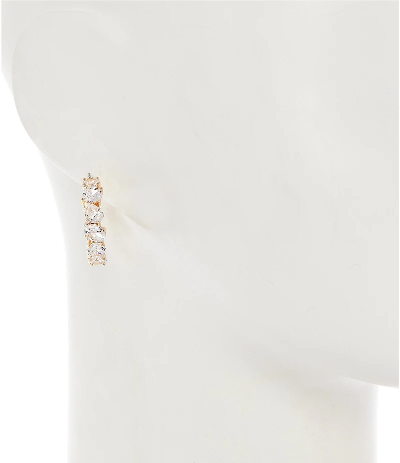 Cezanne Crystal CZ Multi Stone Hoop Earrings