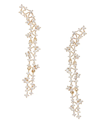 Cezanne Crystal CZ Stone Arched Linear Earrings