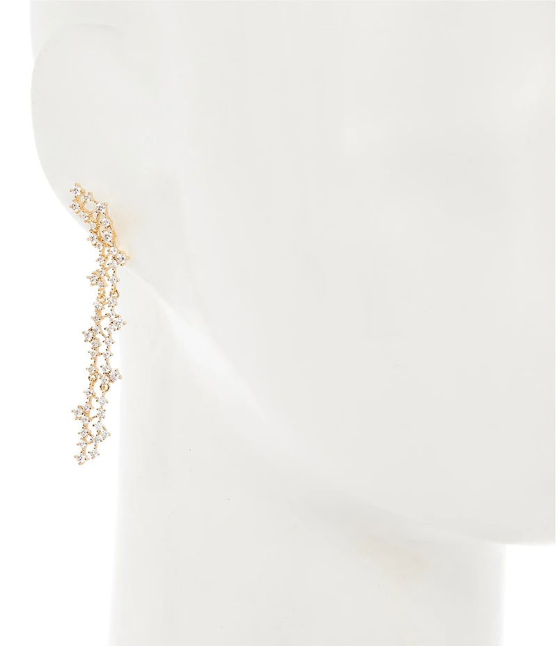 Cezanne Crystal CZ Stone Arched Linear Earrings