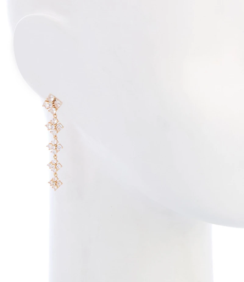 Cezanne Crystal CZ Stone Cluster Graduating Short Linear Earrings