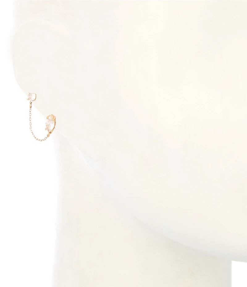 Cezanne Crystal CZ Stone Stud & Hoop Earring Set