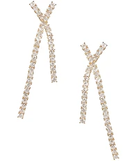 Cezanne Crystal CZ Stone X Drop Earrings