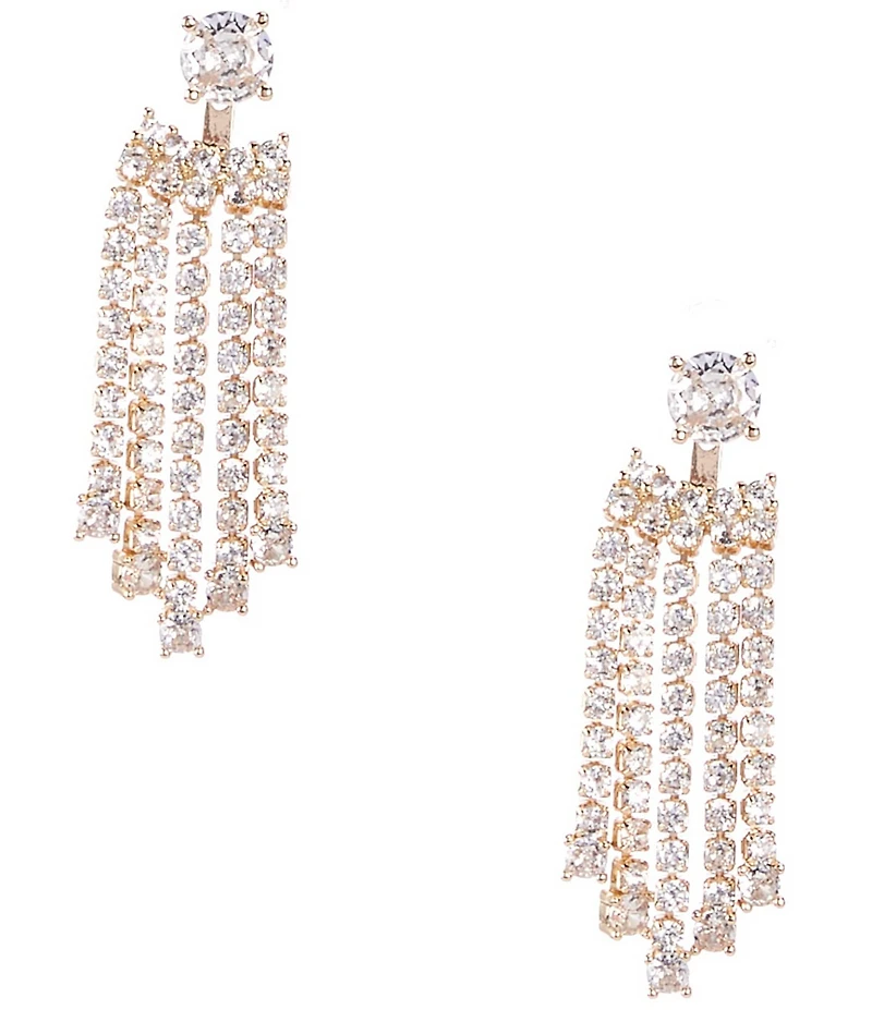 Cezanne Crystal CZ Stud Multi Rhinestone Chandelier Earrings