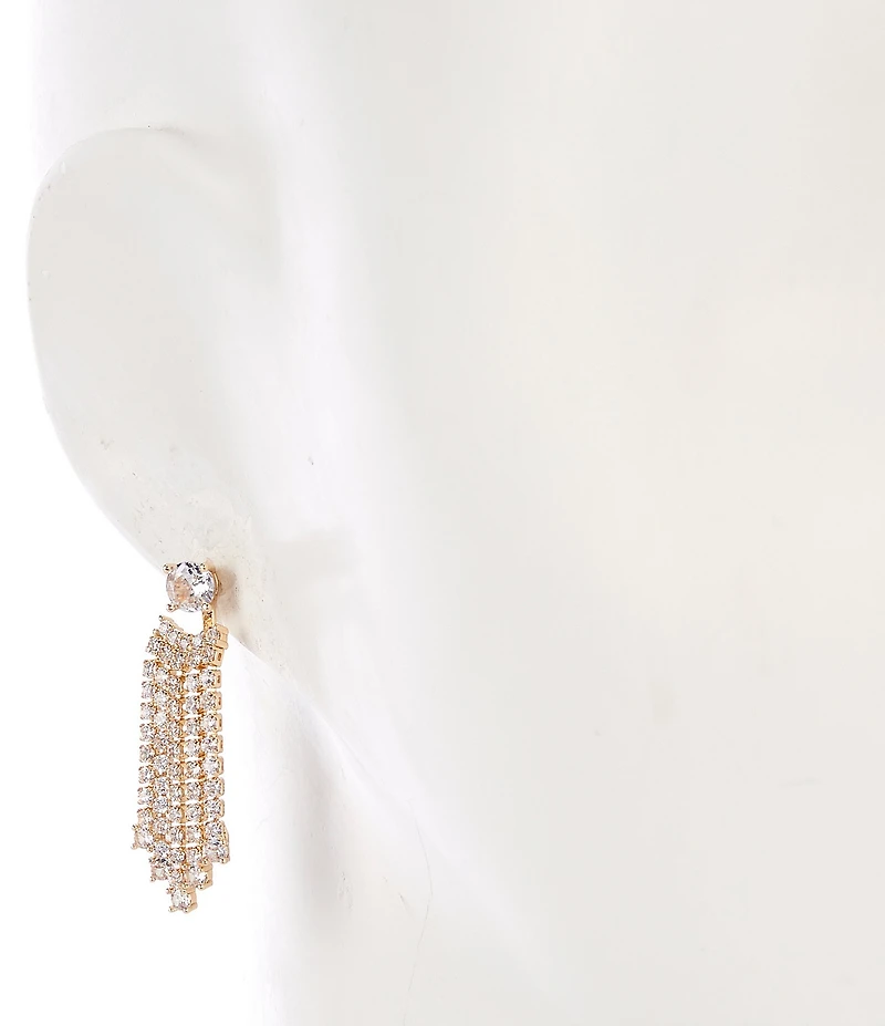 Cezanne Crystal CZ Stud Multi Rhinestone Chandelier Earrings