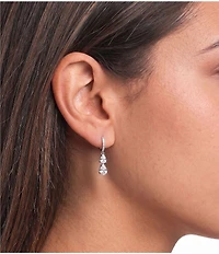 Cezanne Crystal CZ Teardrop Double Stone Drop Earrings