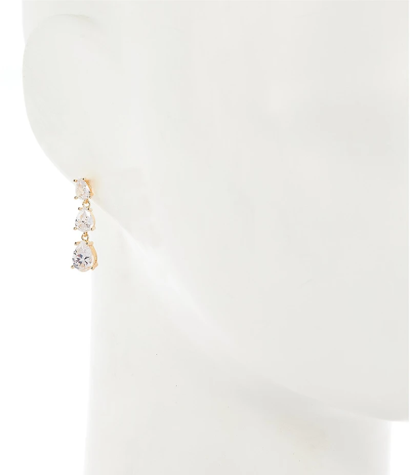 Cezanne Crystal CZ Teardrop Graduating Stone Drop Earrings