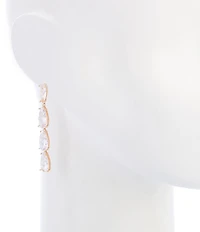 Cezanne Crystal CZ Teardrop Stone Linear Earrings