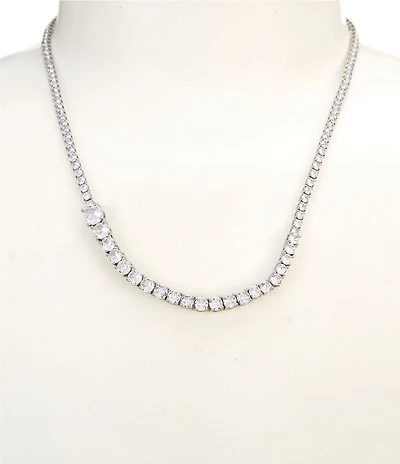 Cezanne Crystal Graduating Round Stone Frontal Collar Necklace