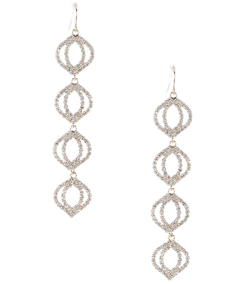 Cezanne Crystal Halo Linear Earrings