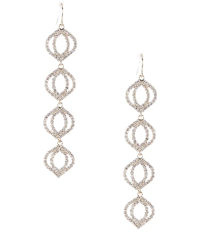 Cezanne Crystal Halo Linear Earrings