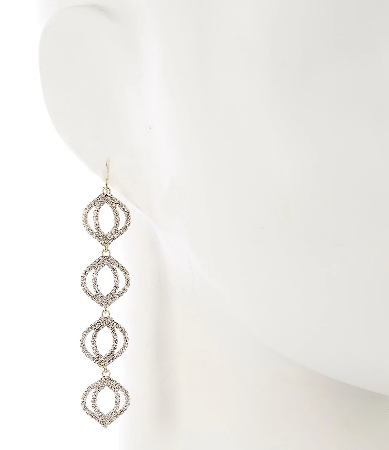 Cezanne Crystal Halo Linear Earrings