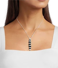 Cezanne Crystal Oval & Montana Rectangle Stone Y Necklace