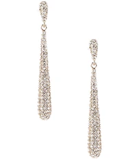 Cezanne Crystal Pave Domed Stick Metal Linear Earrings