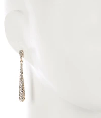 Cezanne Crystal Pave Domed Stick Metal Linear Earrings