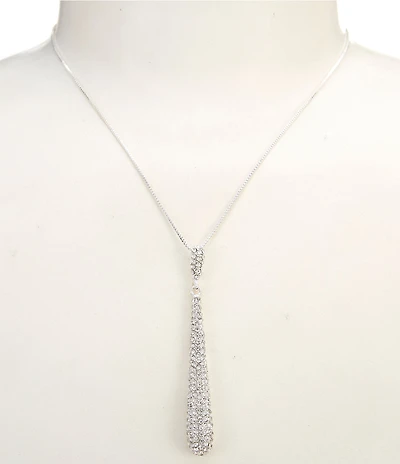 Cezanne Crystal Pave Domed Stick Short Pendant Necklace