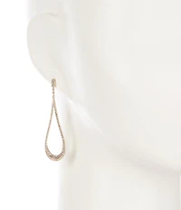 Cezanne Crystal Pave Elongated Open Teardrop Drop Earrings