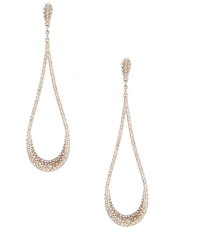 Cezanne Crystal Pave Elongated Open Teardrop Drop Earrings