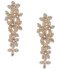Cezanne Crystal Pave Flower Cluster Linear Earrings
