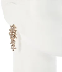 Cezanne Crystal Pave Flower Cluster Linear Earrings