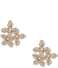 Cezanne Crystal Pave Flower Cluster Stud Earrings