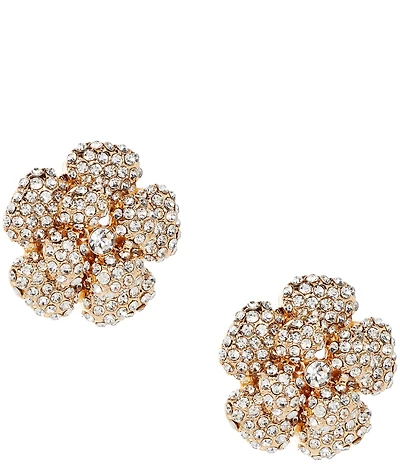 Cezanne Crystal Pave Flower Stud Earrings