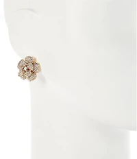 Cezanne Crystal Pave Flower Stud Earrings